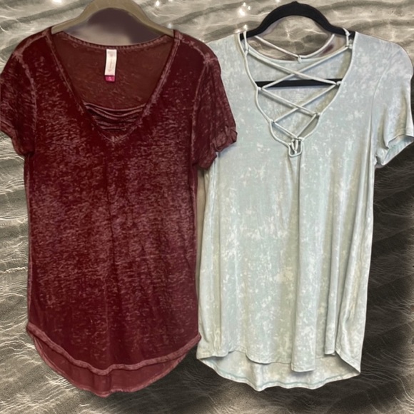 NoBo and Abercrombie soft tees.  . Burgundy and mint - Picture 3 of 4